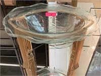 LARGE HIGH END GLASS BOWL / PLANTER W STAND