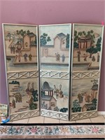 LARGE CHINESE 3 PANEL ROOM DIVIDER