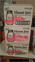 (3)Boxes of Quart Mason Jars