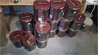 Group of Metal Coffee Cans with Lids