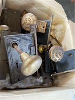BOX 2 OF OLD DOOR KNOBS AND LOCKS