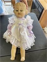OLD DOLL WITH SQUEAKY TOY HEAD