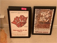 LOT OF FRAMED HIGH SCHOOL PLAYS POSTERS