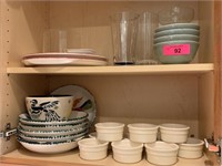CONTENTS OF CABINET LOT DISHES / RAMEKINS BOWLS
