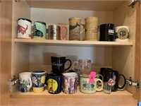 CONTENTS OF CABINET LOT OF COFFEE MUGS MORE