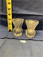 Pair of Cut Glass Candlestick Holders