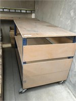 Timber Topped 3 Tiered Storage/Work Bench