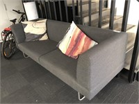Grey Fabric Upholstered 3 Seat Lounge
