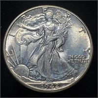1942 Walking Liberty Half Dollar - Stellar