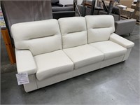 White Leather 3 Seat Lounge