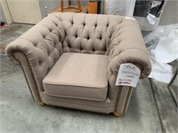 Bastille Brown Fabric Single Seat Arm Chair