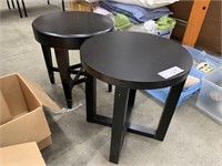 2 Assorted Black Timber Occasional Tables