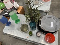 Assorted Vases, Platters, Lamps etc