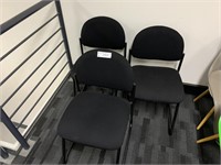 3 Black Fabric Visitors Chairs