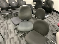 7 Assorted Black Swivel Base Office Chairs