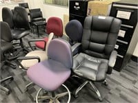 3 Office Managers Arm Chairs & Drafting Chair