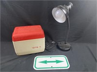 Cooler, Desk Lamp, Metal Arrow Sign
