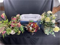 Laundry Baskets, Silk Flower Arrangements