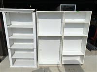 (3) White Bookcases