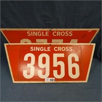(2) Single Cross Hardboard Sign