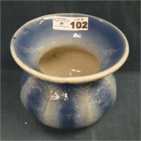 Blue Decorated Stoneware Spittoon