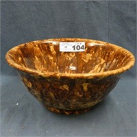 Brown Spongeware Bowl - Approx. 10.5" Wide