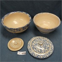 Various Spongeware Bowls & Lids