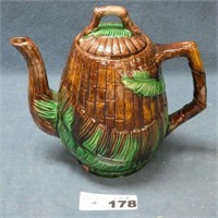Majolica Tea Pot - Bamboo Design
