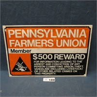 Pennsylvania Farmers Union Metal Sign