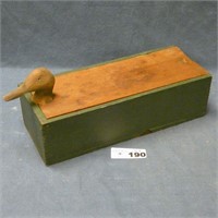 Wooden Candle Box with Duck Head