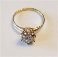 7 Stone Cluster Diamond 14k Gold Ring
