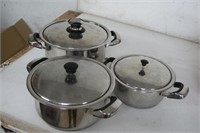 3 Pots with Lids (Heavy)