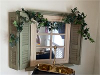 Decorative mirror window with shutters