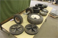 (8) Assorted Tires & (1) Axle w/(2) Tires