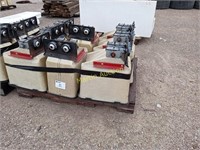 pallet with herbicide fertilizer boxes