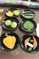 6 Hand-Painted Plates