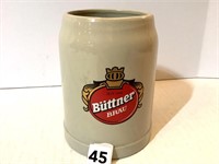 BUTTNER BRAU BEER MUG-5" TALL