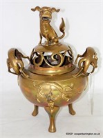 A Chinese Bronze Covered Incense Burner Censer