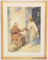 Signed Giacoma Mantegazza Watercolour 1877