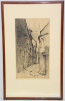 E.J.D.Turner  Etching 'Chartres Cathedral' France
