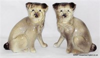 Pair of Late Victorian English Staffordshire Pug.