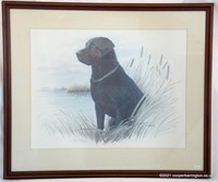 Signed James Rowley Print Black Labrador