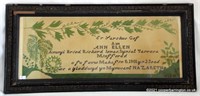Victorian Welsh Memorial Sampler  Ann Ellen 1901