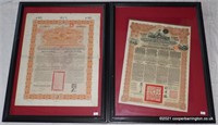 Antique Chinese Imp. Gov. Stock Bond Certificates