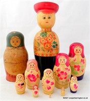 Vintage Matryoshka Russian Doll Set of Ten