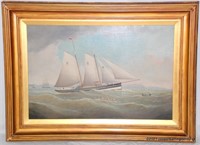 A Fine Signed J.Witham Painting No.8 Pilot Cutter
