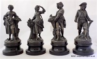 Antique French Four Seasons Spelter Figurines