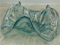 Fenton Bowl Blue Opalescent Waterlily