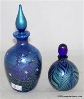 Iridescent Blue Perfume Bottles and Stoppers