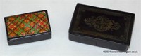 Victorian Tartan Ware Papier Mache Snuff Box